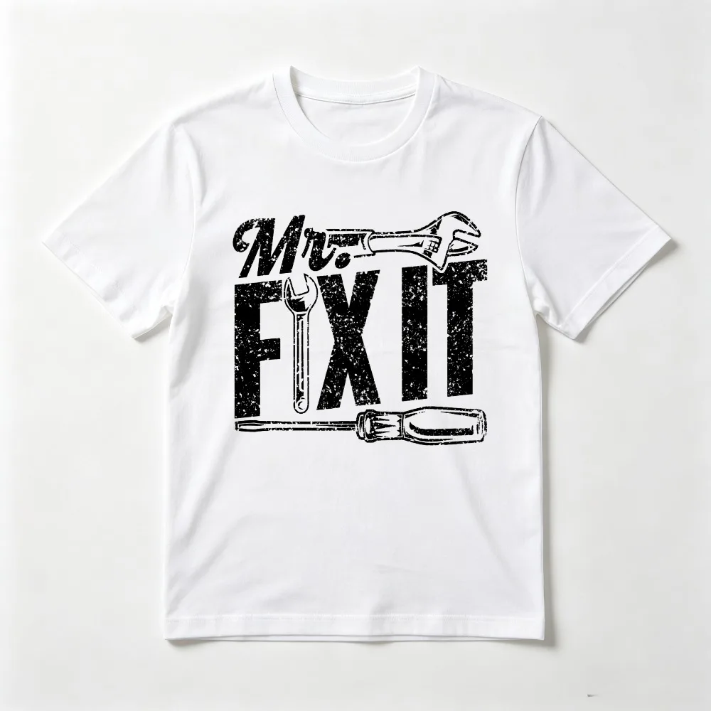 Mr Fix It Funny Graphic Printed Gift for Maintainer T-Shirt Casual Fashion Loose Harajuku Short Sleeve Man Women Clothing