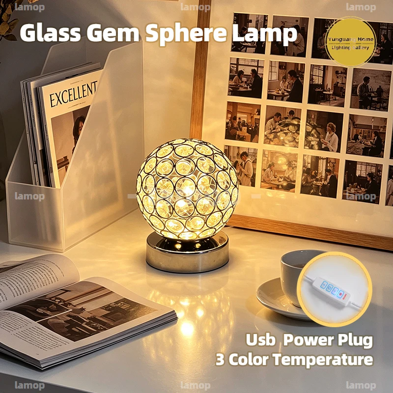 Murano Glass Orblet Table Lamp Soft Projected Light Vintage Art Lamp For Leisure Corner Homestay Interior Furnishing Ornament