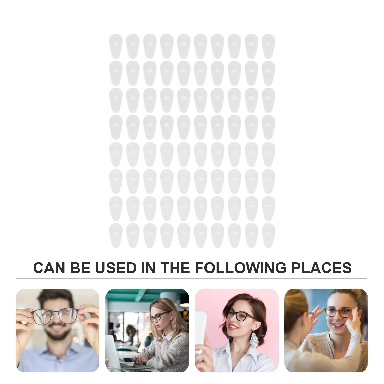 

40Pairs Silicone Nose Pads for Glasses High Comfort Non-Slip Gentle Nose Cushion Compatible with Eyeglasses Sunglasses Full
