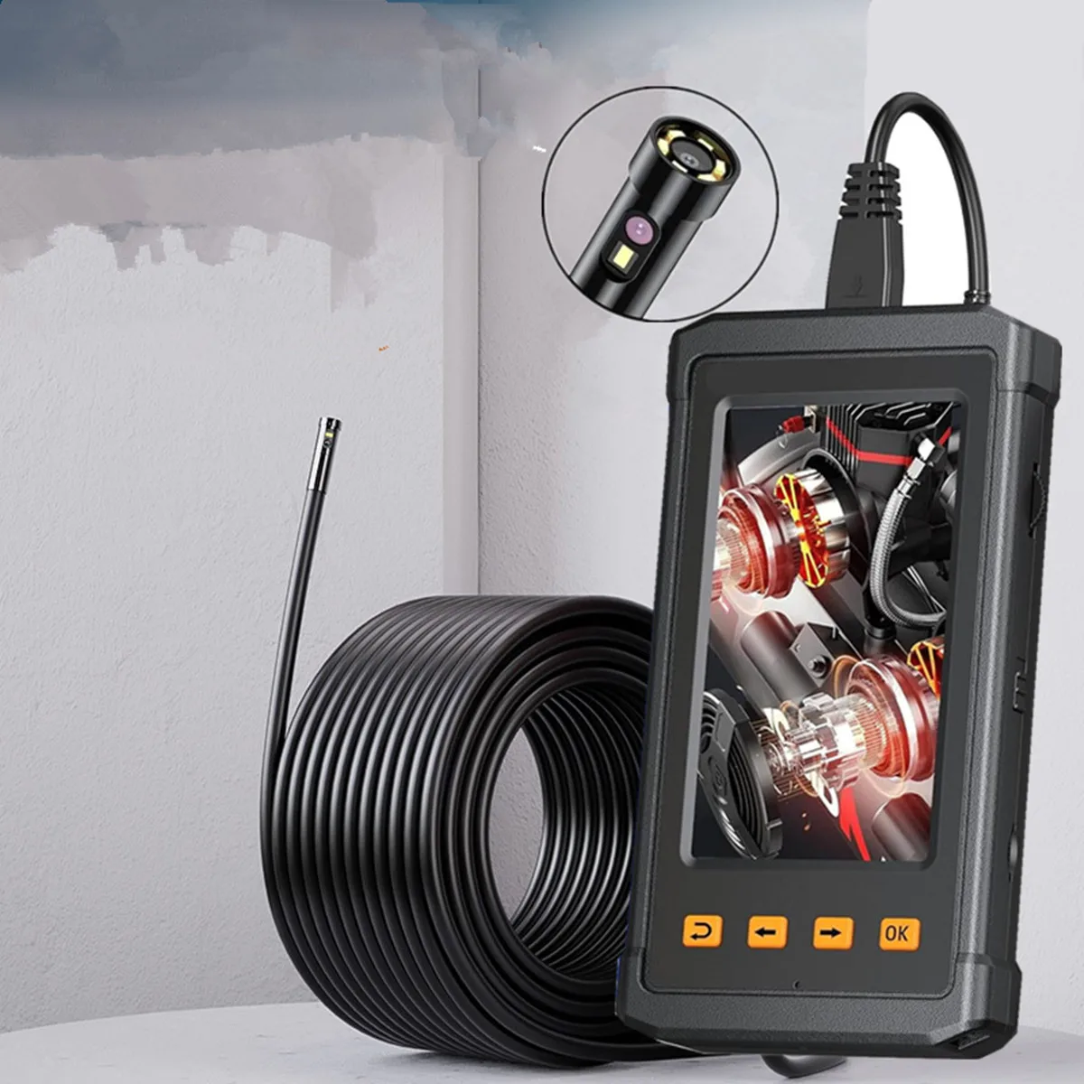 2MP 1080P 4.3Inch IPS Screen 8mm 3X Zoom Triple Lens Endoscope Camera CMOS Borescope WaterProof IP66 Otoscope Digital Microscope