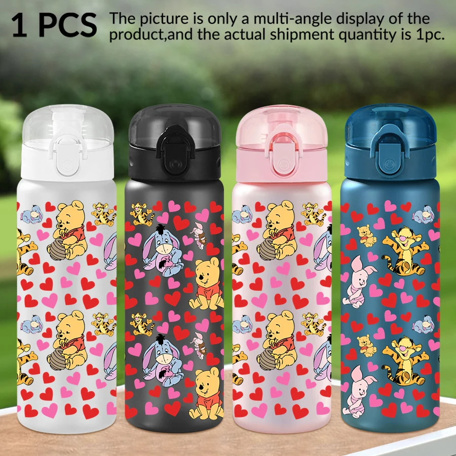 

1Pc Disney Bear Love Pattern 26oz Plastic Water Bottle Outdoor Sports Water Cup Birthday/Homecoming Gift
