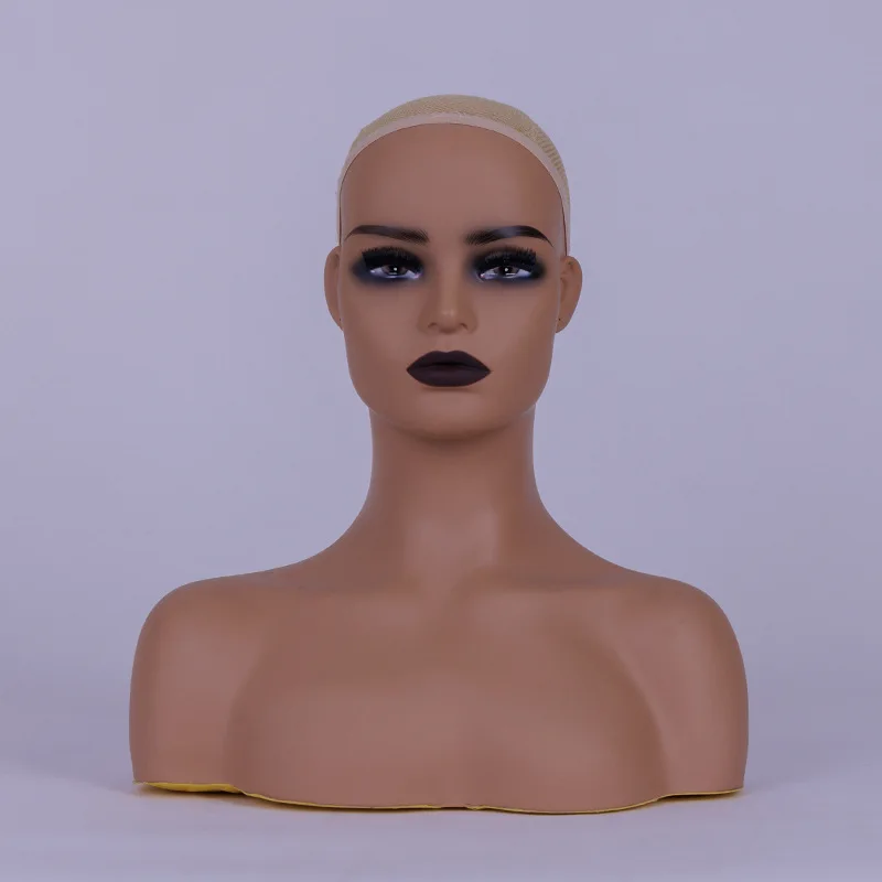 European and American Style Wigs Display Manikin Head Realistic Female Mannequin Head Bust Model with Shoulder for Wig Showcase