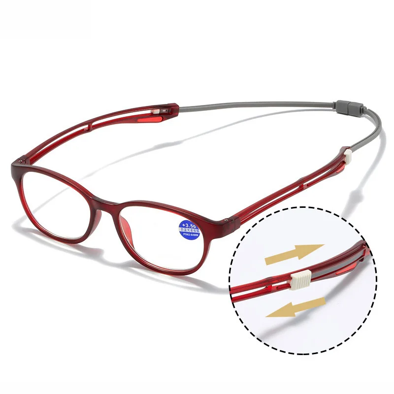 2022 New High-Grade TR Magnetic Absorption Hanging Neck Reading Glasses For Men And Women Portable Magnet Reading Glasses