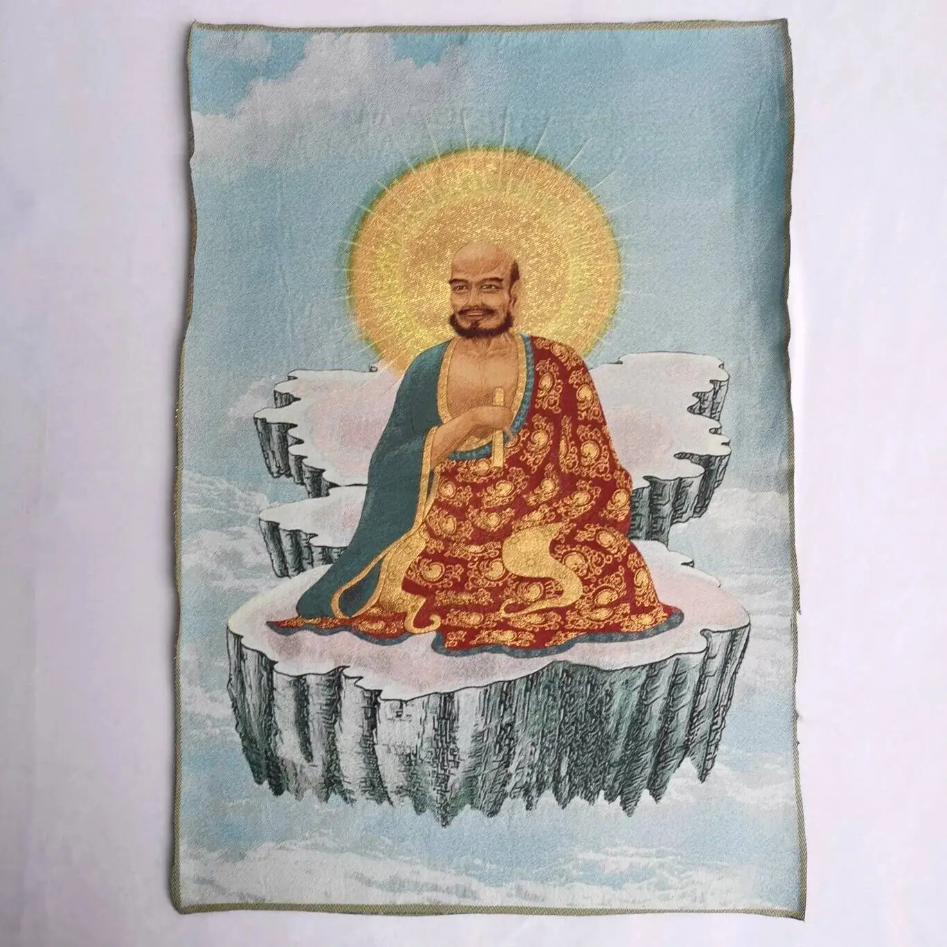 36Inch Chinese Silk Buddhist Buddha Painting Wall Hanging Tapestry Meditation 6