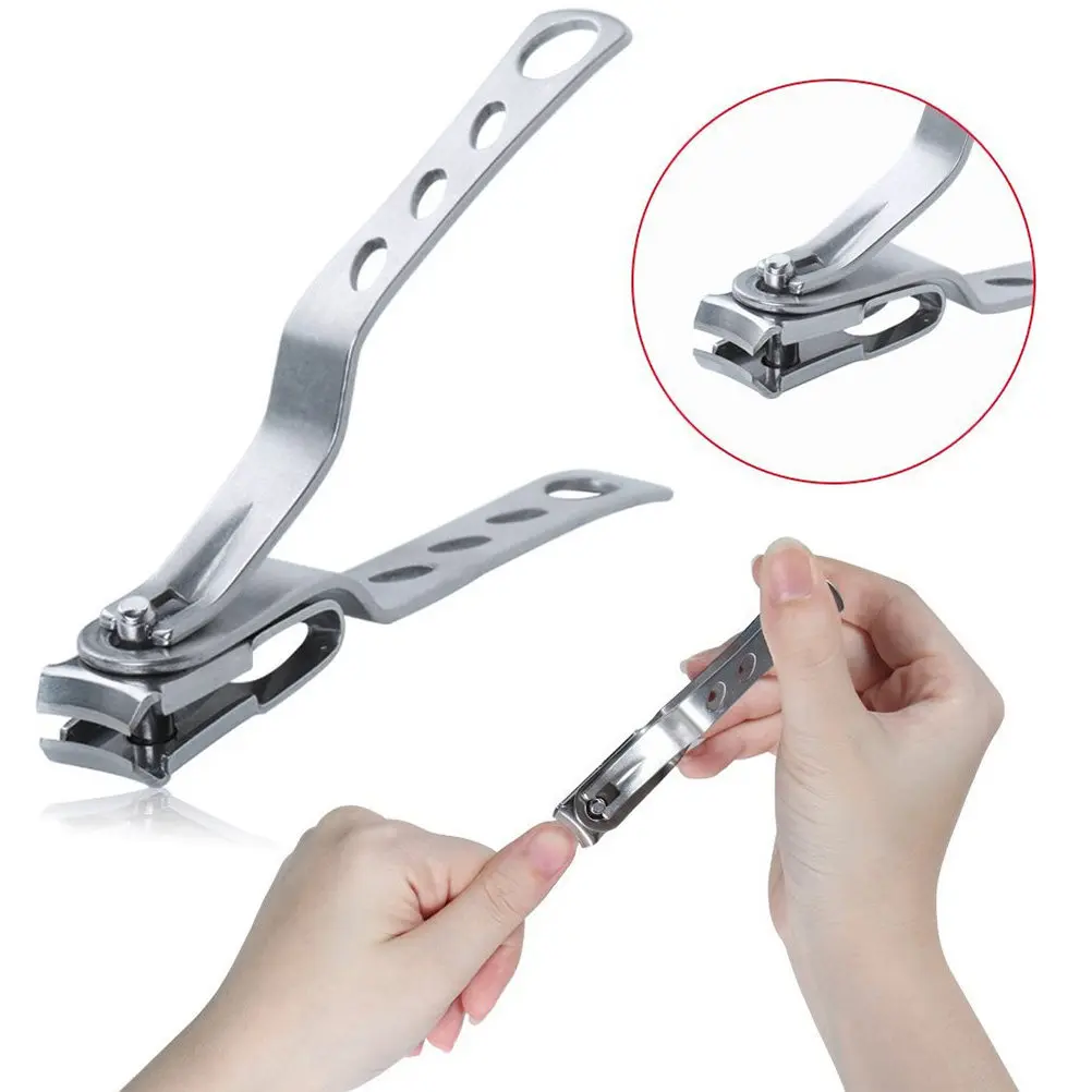 2Pcs Rotating Nail Clippers 360 Degree Swivel Head Heavy Duty Stainless Steel Large Size for Thick Nails Toenails Fingernails