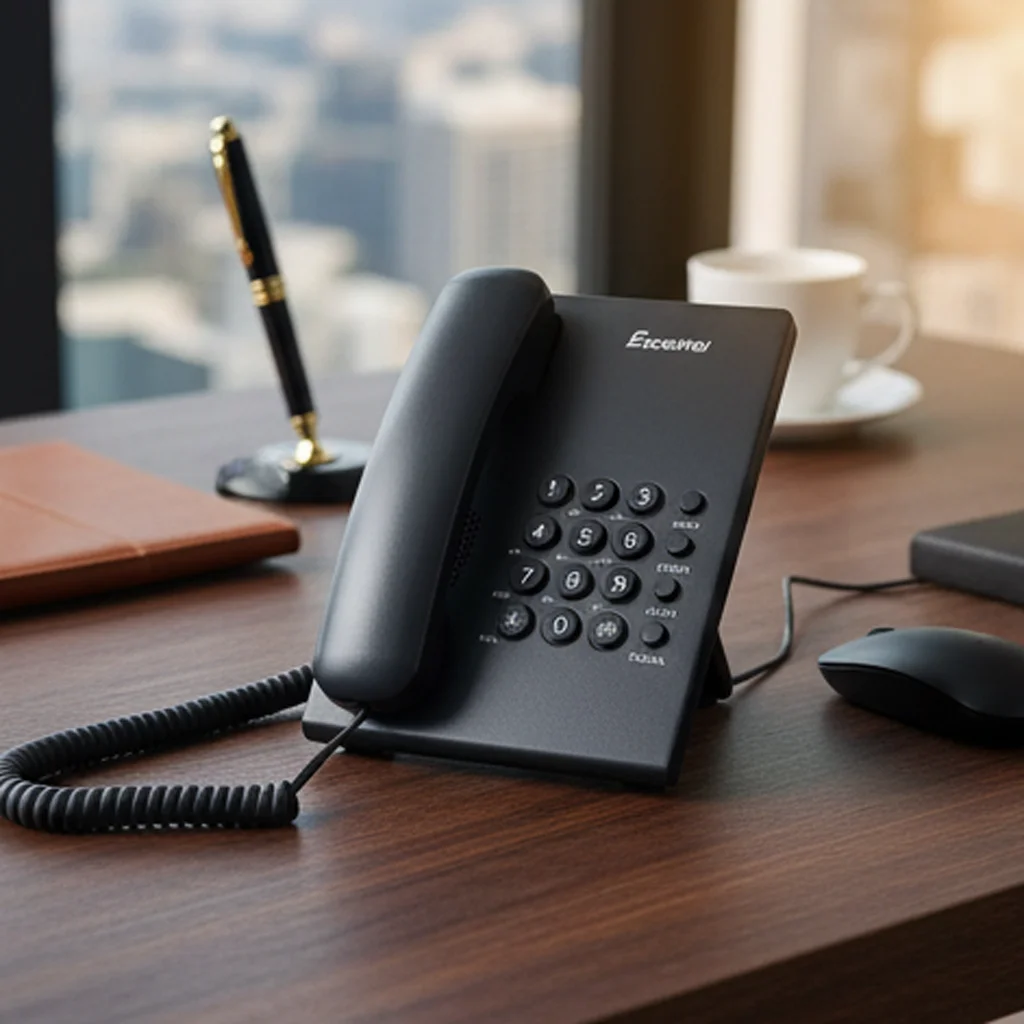 Excelltel Basic Analog RJ11 Corded Telephone PA146 Hotel & Desktop Phone Black/White