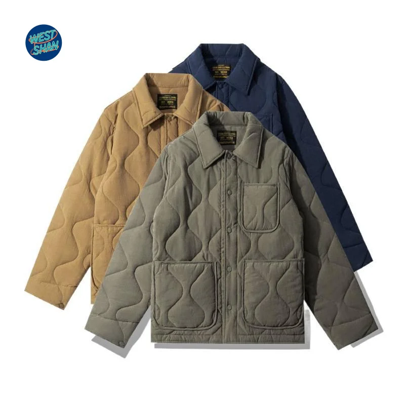 

Westshan High Quality EU US Size Outdoor Wear Quilted Padded Coat Vintage Winter Workwear Men Jacket Coat