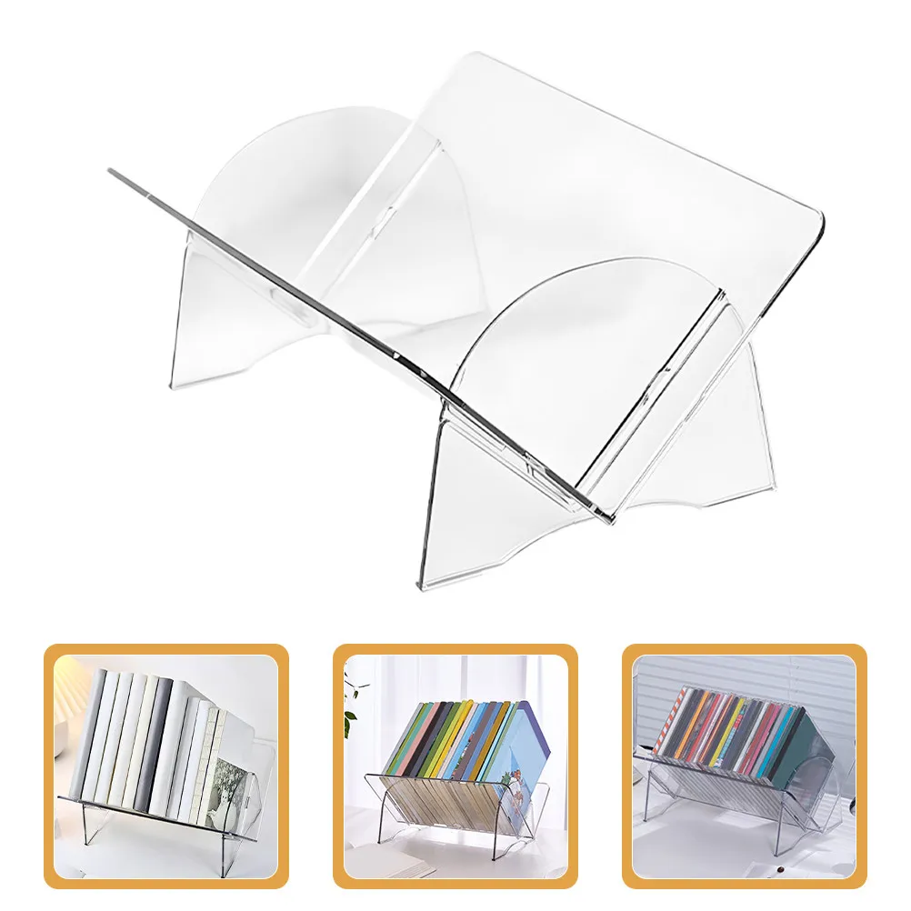 Clear Desktop Bookshelf Detachable Transparent Book Organizer for Desk Books Magazines Files Office Home Study Space Saving