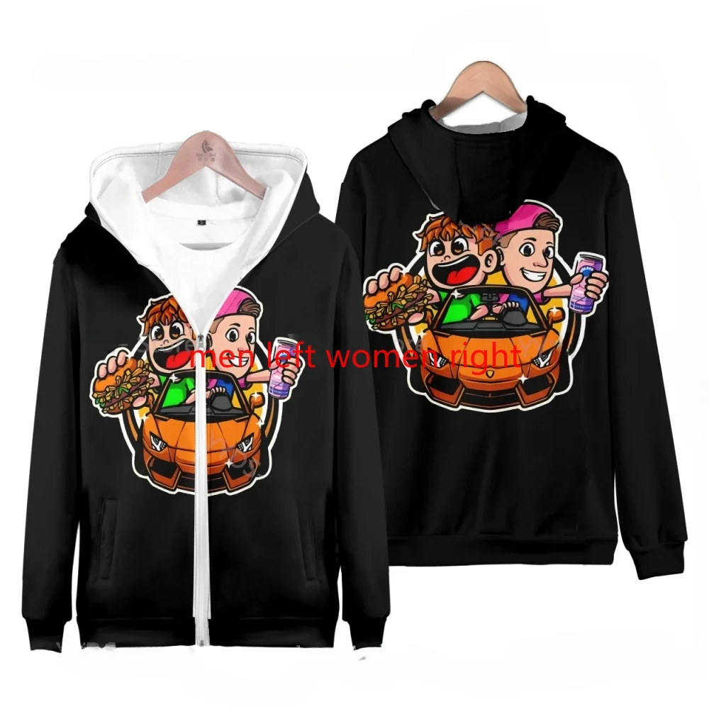 Burgerpommes Icrimax Kids Zipper Hoodie Cartoon Print Autumn/Winter Long-sleeved Hooded Sweatshirt Casual Top for Boys and Girls