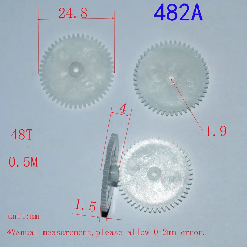

10/100 шт. 48T 48 + 10T 48 + 12T 0,5 м пластиковая шестерня DIY игрушки детали модели аксессуары