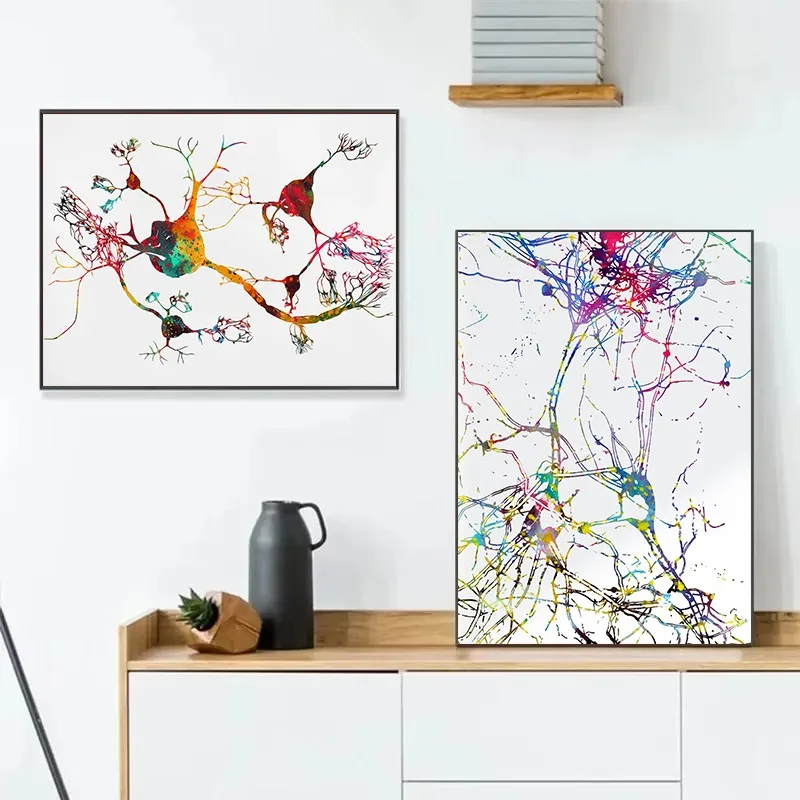 Cell Mitochondrion DNA Medical Science Human Immunology Biology Poster Organelle Metabolism Anatomy Watercolor Canvas Poster