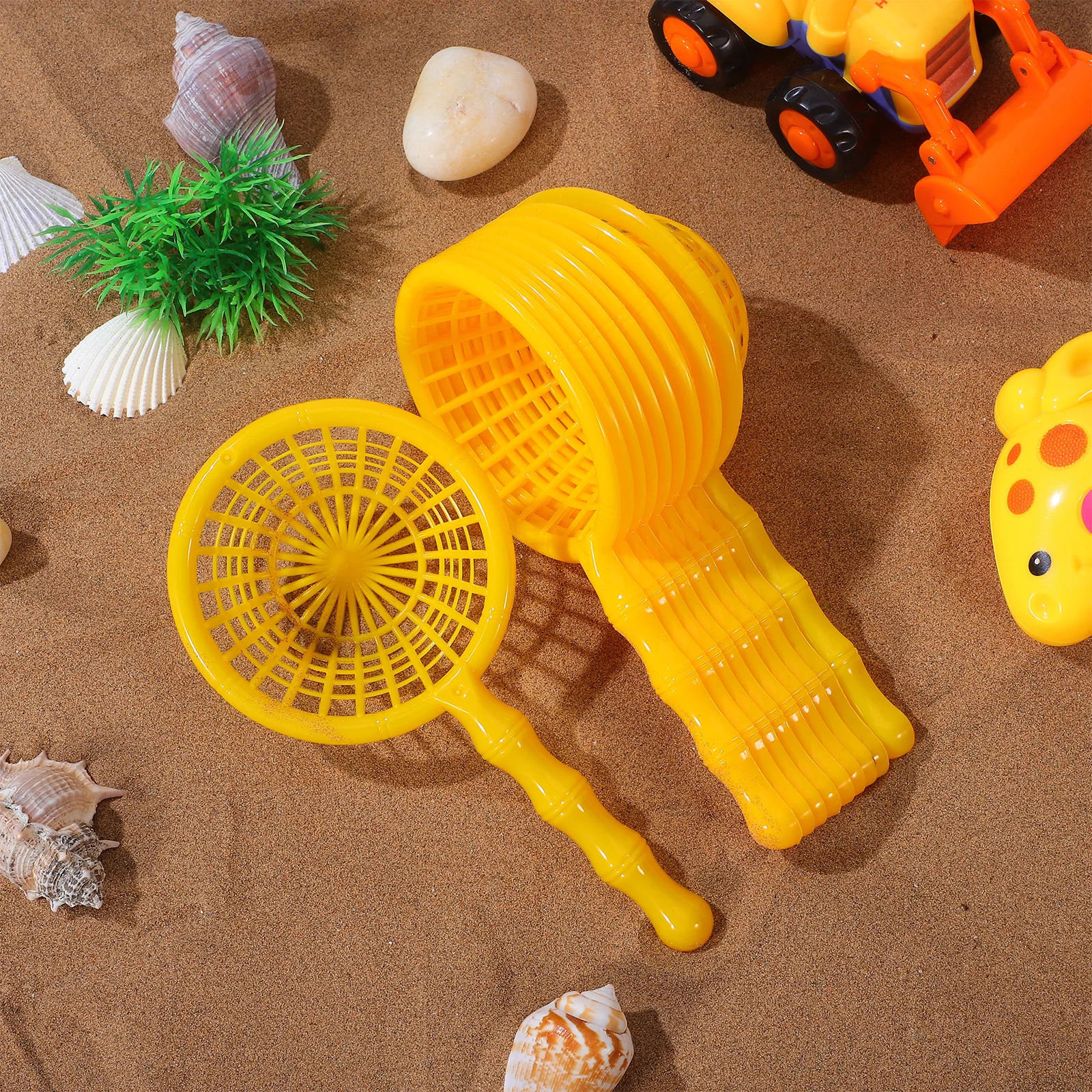 10 قطع من شباك مغرفة الشاطئ الصغيرة، بلاستيك قوي وخفيف الوزن للمراهقين، لعب السفر في الهواء الطلق، مقبض شبكي صلب للأطفال لصيد الأسماك #6