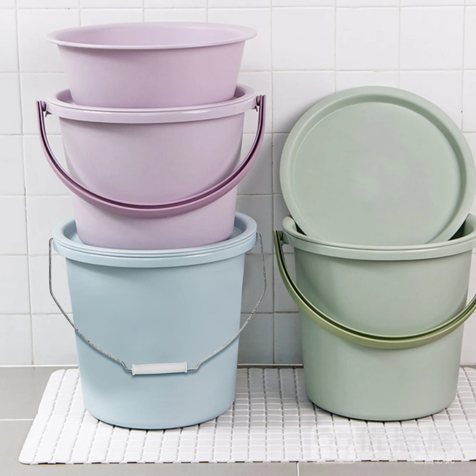 

10 Pcs Iron Handle Bucket Grip Ergonomic Grips Side Handles Compact Pail with Cover