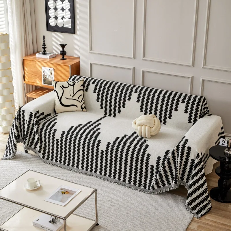 

Полосатое полотенце для дивана Chenier Line, современный минималистичный чехол для дивана, цельный полный чехол, знаменитый в Интернете чехол для дивана