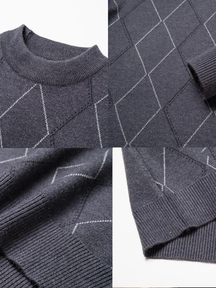 Suéter de Camere Puro Tricotado, Estilo Casual Masculino, Inverno Quente, Gola Alta, Ajuste Solto, Pulôver de Lã Marca TUCANO