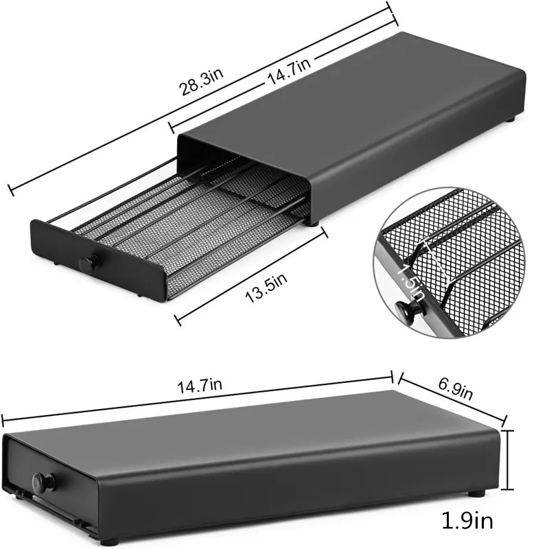 Coffee Pod Holder 40 Cups Coffee Pods Drawer Capsules Holder Storage Stand Rack Holder Shelves For Nespresso Coffee Organizer