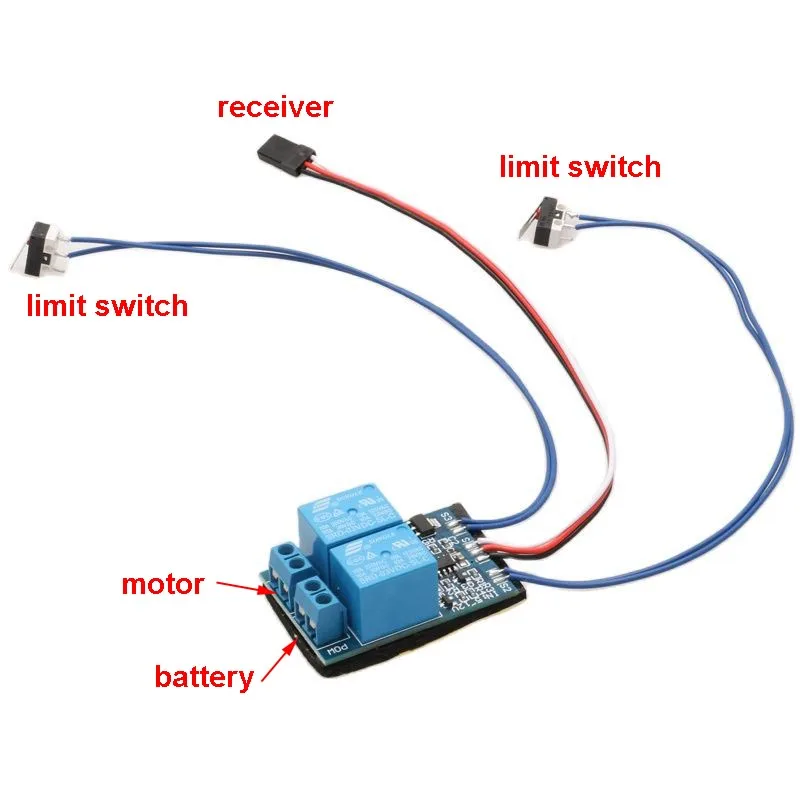 1PC Brushed Motor Relay Forward Reverse Controller Two Way Stopper Winch Limit Switch Support 5-12v Receiver fr RC Aircraft Boat