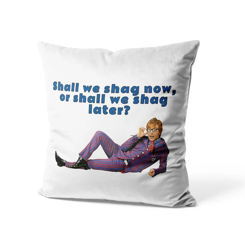 Aertemisi 18'' x 18'' Shall We Shag Now or Shall We Shag Later Square Throw Pillow Cushion Covers Cases Pillowcases 45cm x 45cm