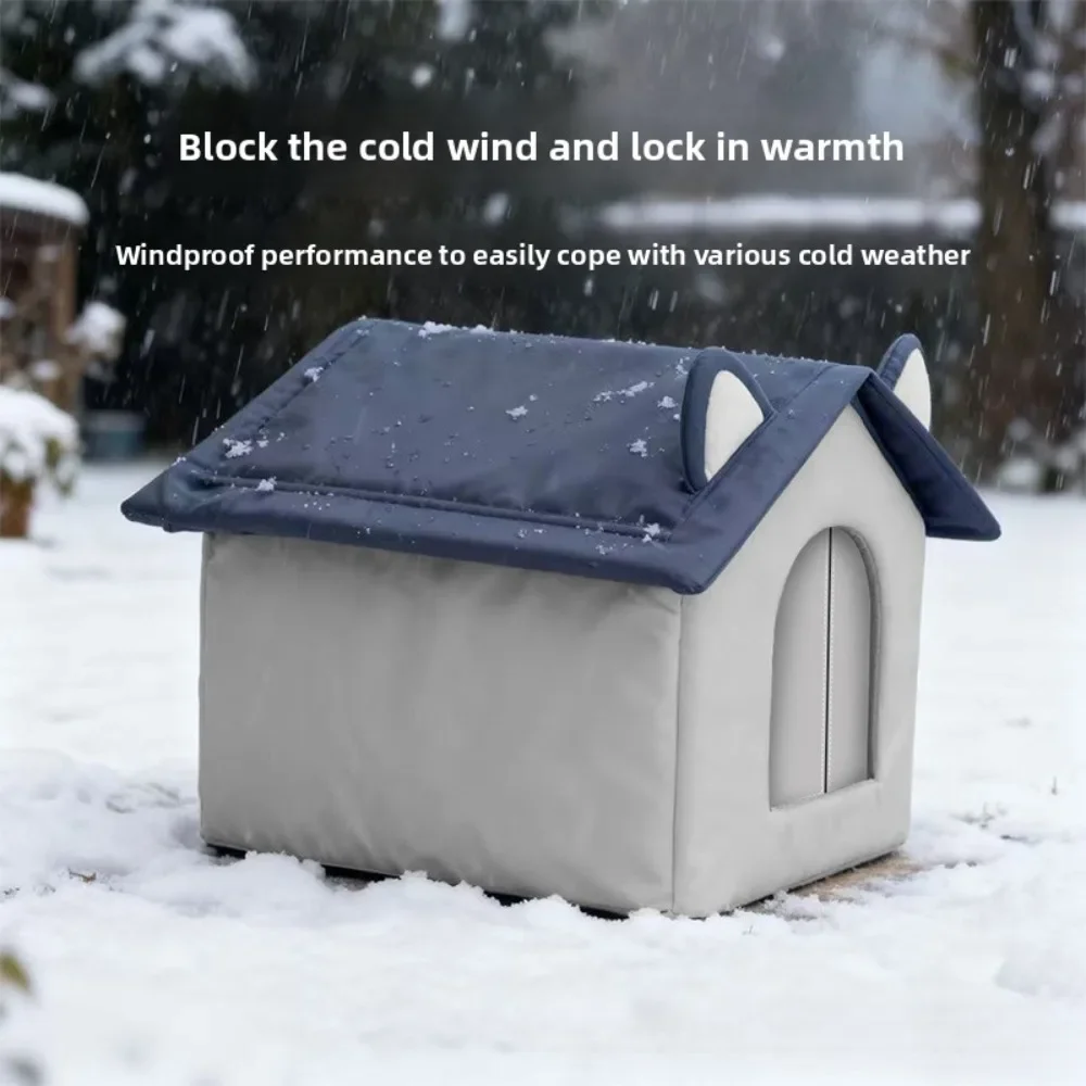 Indoor Outdoor Winter Cat House ColdProof Windproof Rainproof Winter Warm Shelter Four Seasons Dog House Homeless Cat House