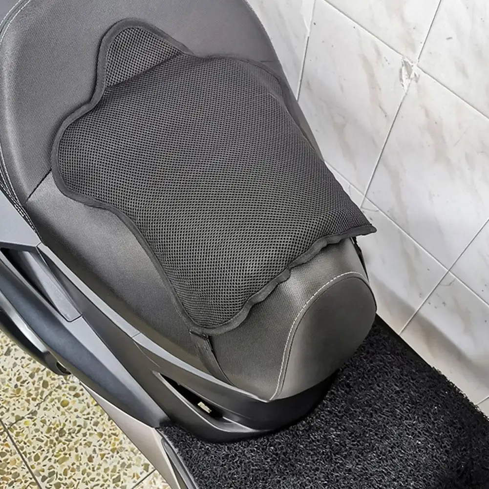 Motorcycle Gel Seat Cushion Breathable Heat Insulation Air Pad Cover Anti Slip Sunscreen Seat Cover Shock Absorption Four Season