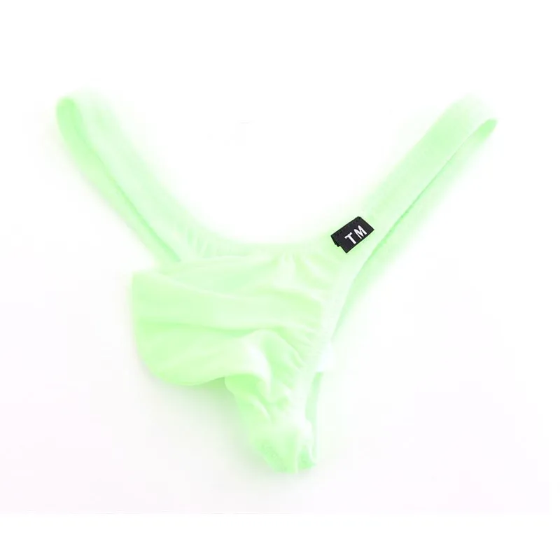 Ice Silk U Convex Single String Men Thong Low Waist Elastic Sexy Male T Panties Gays Erotic T Back G-string Quick Dry Daily Wear