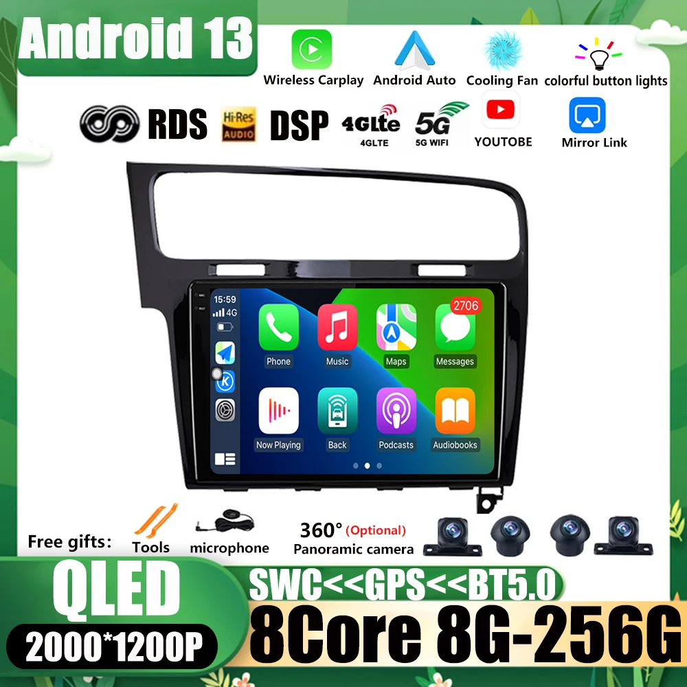

GPS Navigation Multimedia Android 13 Car Radio For VW / Volkswagen / Golf 7 VII 2014 - 2018 DSP 4G IPS Screen WIFI No 2Din