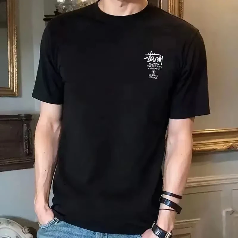 

2026 New Casual Crew Neck Designer Summer T-shirt Fashion Women's Clothing Pure Cotton Printing Men's Short Sleeves