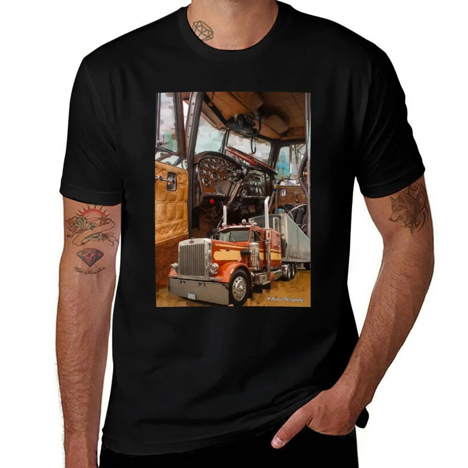 

Old School Peterbilt Interior and Truck T-Shirt funny t shirts cotton funny t shirts man