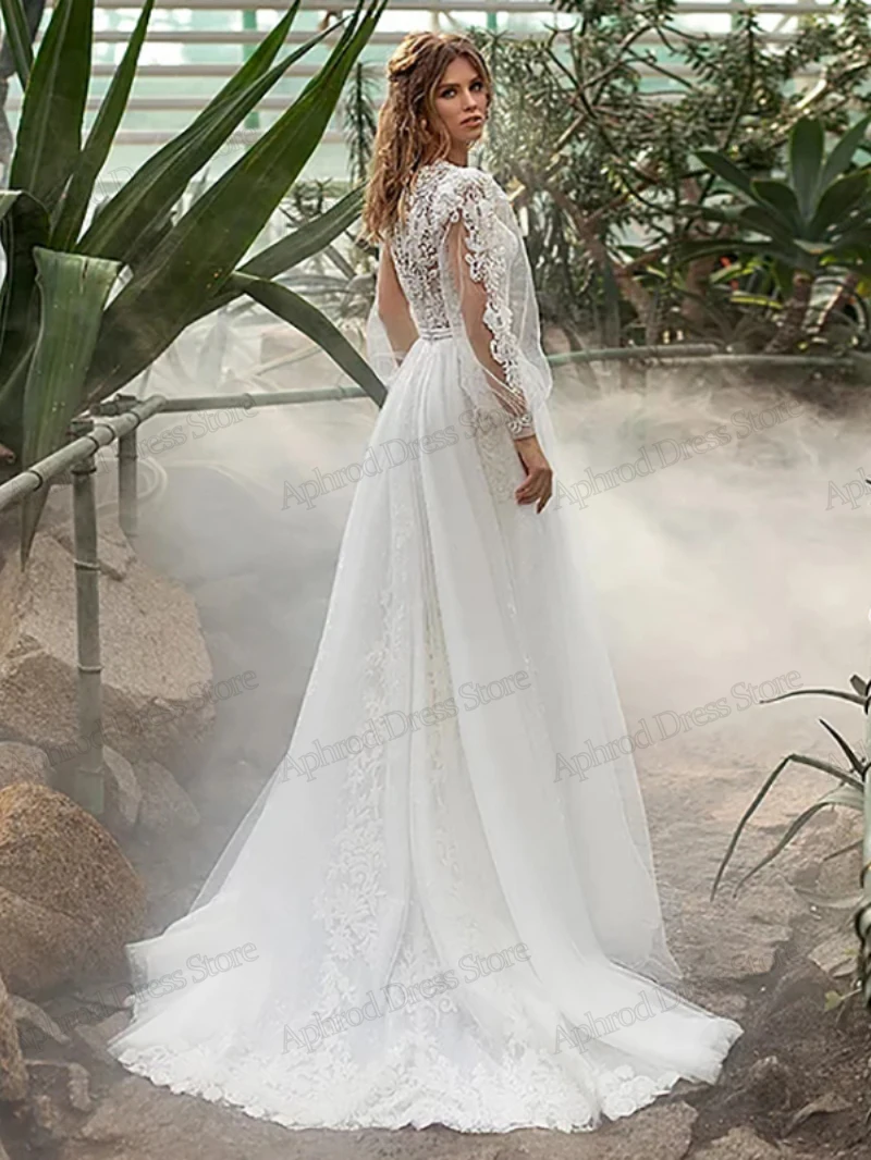Classic Wedding Dresses For Women 2024 Newest Bridal Gowns Lace Appliques Full Sleeves A-Line Robes Elegant Vestidos De Novia