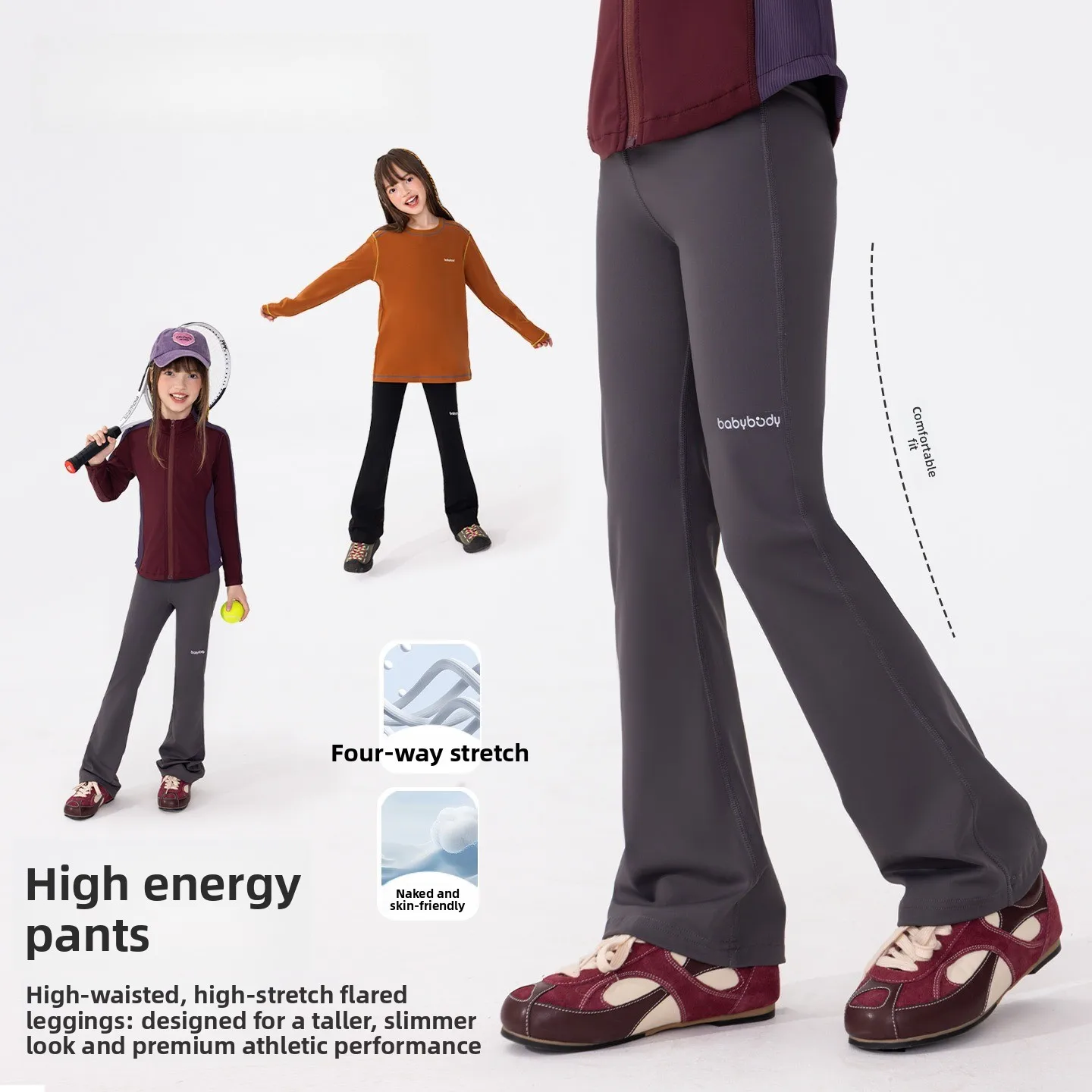 

Autumn and Winter Children's Pants Girls Velvet High Elastic Sports Trousers Flared Pants 2025 Autumn New Trend