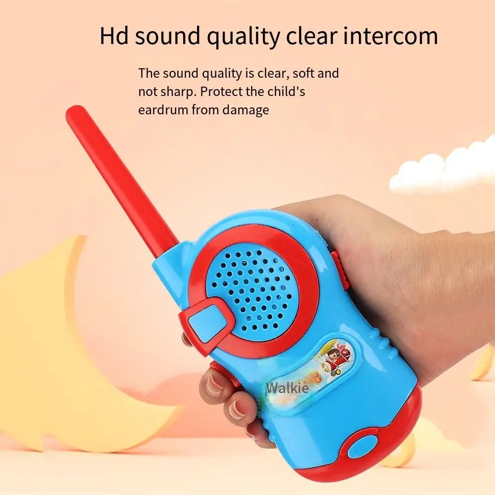 Mini Walkie Talkies de dibujos animados para niños, juguetes electrónicos de mano para niños, Radios bidireccionales divertidas, paquete de 2