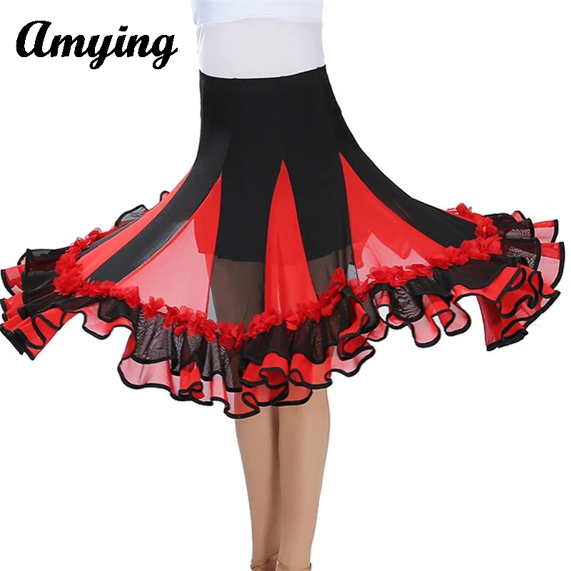 Nieuwe Moderne Dans Halve Rok Elegante Latin Dance Salsa Rumba Halve Rok Square Dance Performance Swing Jurk Slanke Oefenrok