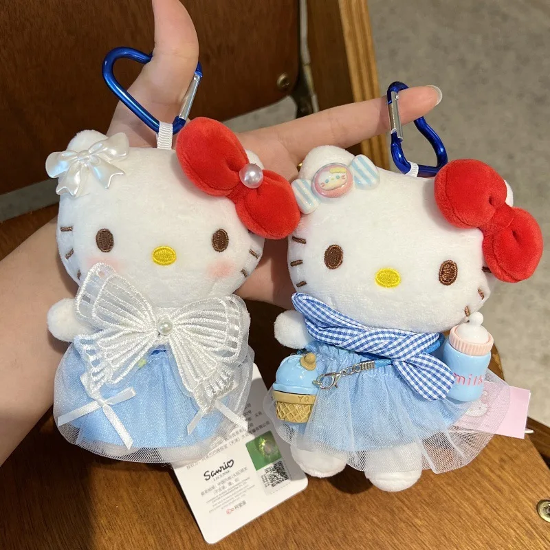 

Hello Kitty Plush Doll Fashionable Keychain DIY Cute Patch Bag Pendant for Children's Girl Gift