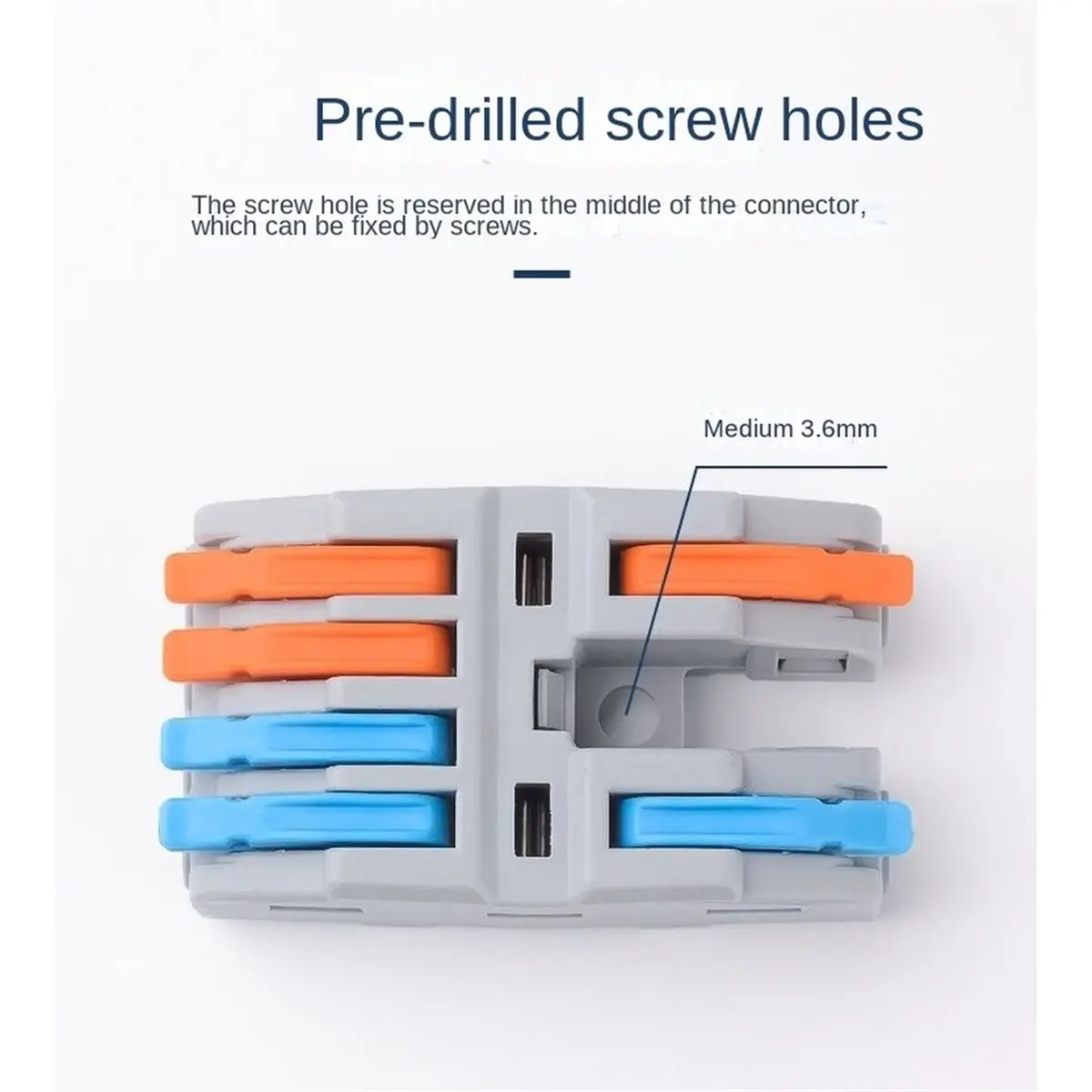 10pcs CMK422-4 Blue/Orange Lever Wire Splitter, 2 in 4 Out Fast Splicing Terminal for Home Appliance & LED