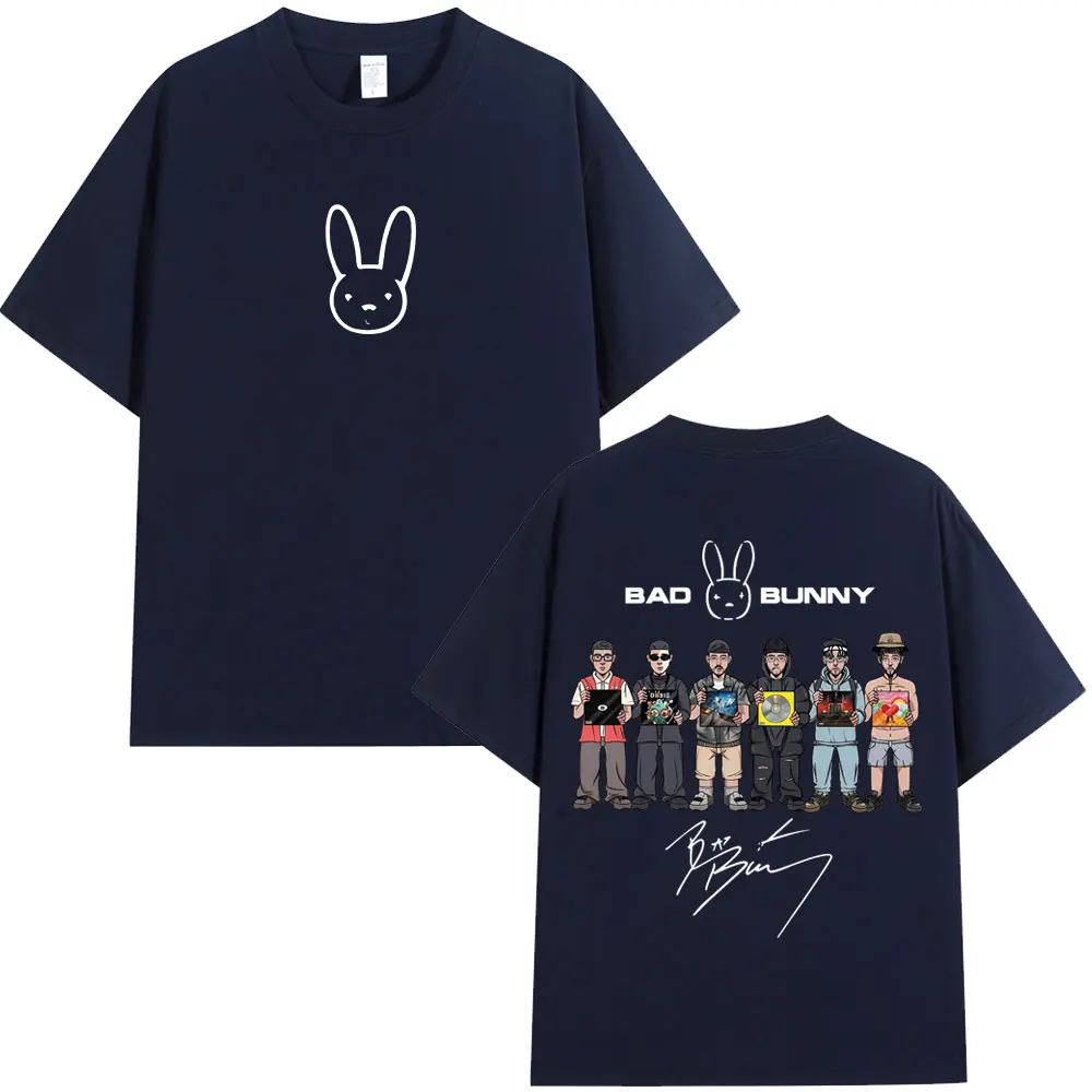 Rapper Bad Bunny Album Cover Print T-shirt Debi Tirar Mas Fotos DTMF T Shirt Men Women Clothe Fashion Hip Hop Oversized T-shirts