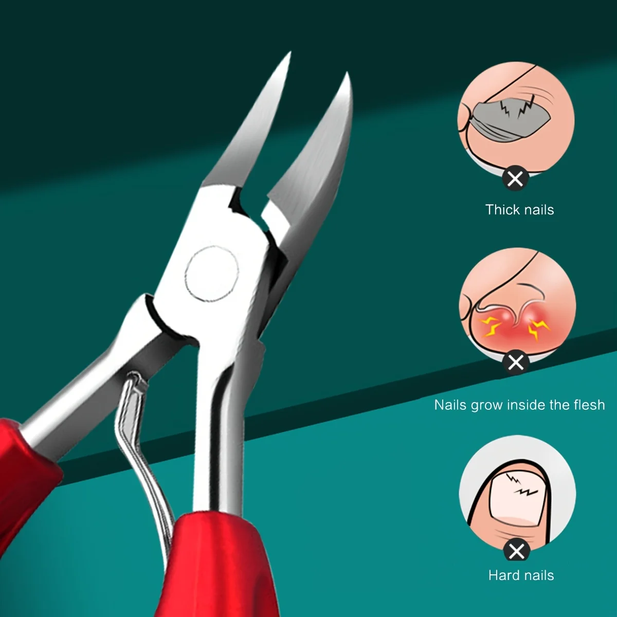 Heavy-Duty Red & Black Eagle Clippers for Toenails & Fingernails - Large Opening Concave Blade,Precision Cutting,Nail Care Tools