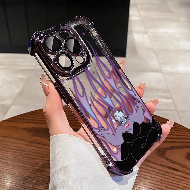 Cute Evils Queens Ursula Phone Case For iPhone 16 15 14 13 12 11 Pro Max X XR XSMax 7 8 Plus Shockproof Clear Armor Cover