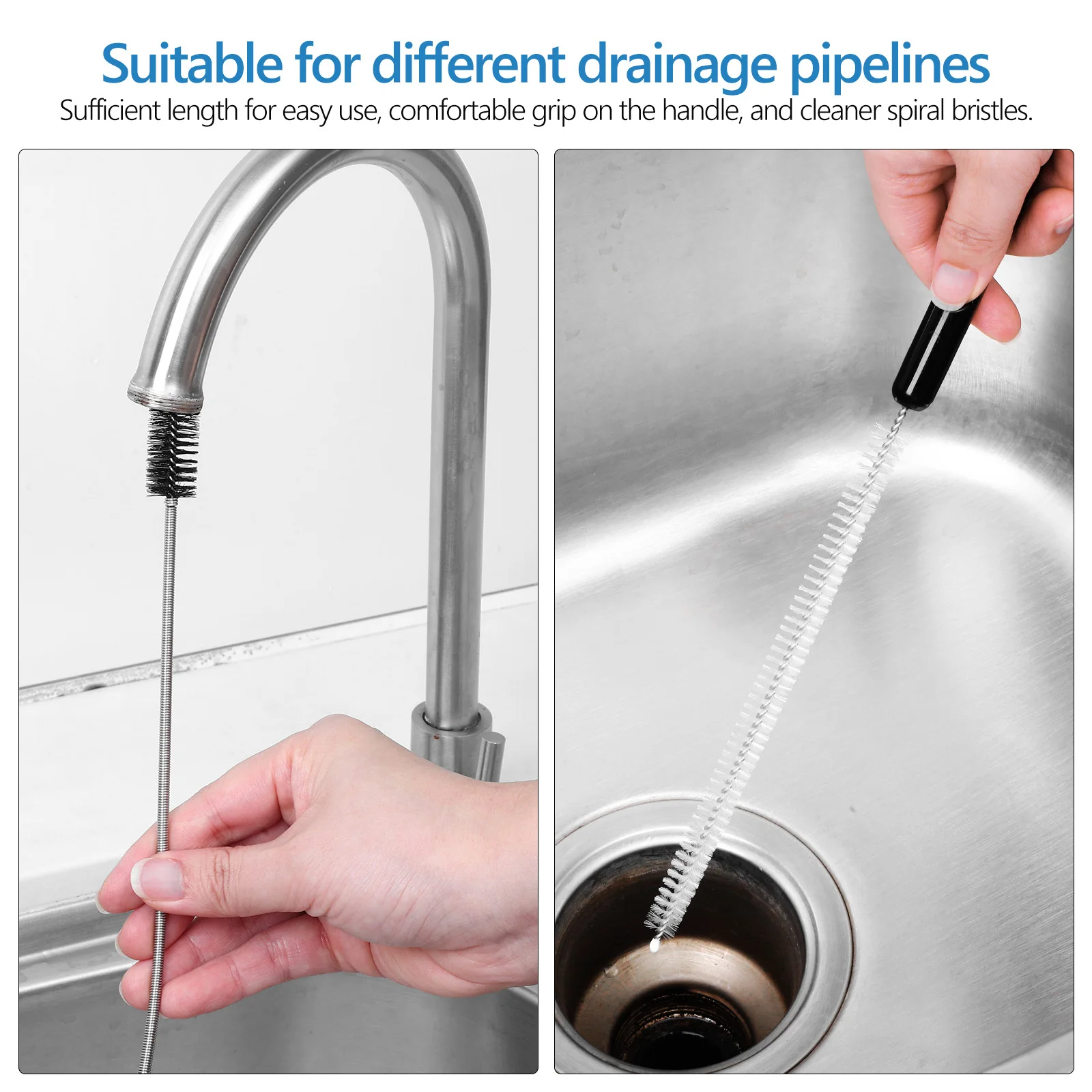 

Double Ended Hose Brush Flexible Pipe Cleaner for Drain Unblocker Straw Tubing Care