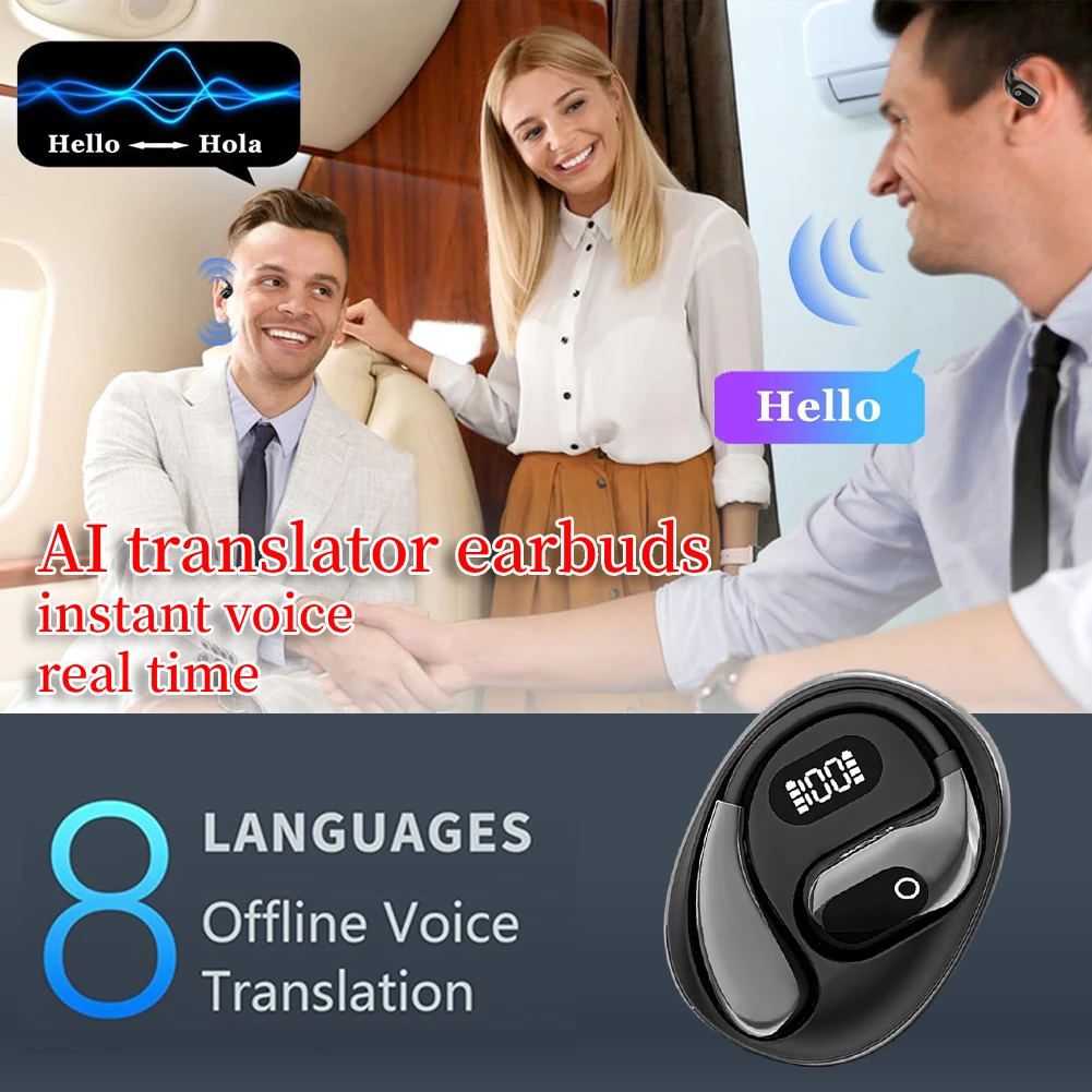 138 Languages Real Time AI Translator headphones Wireless Bluetooth 5.3 translator earbuds instant voice translator for travel