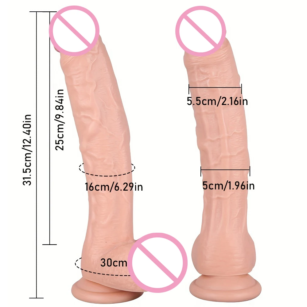 12 inch Realistic Dildo Super Large Penis Anal Vagina Butt Plug With Thick Glans Suction Cup Stiff Cock Sex Toys For Men Women