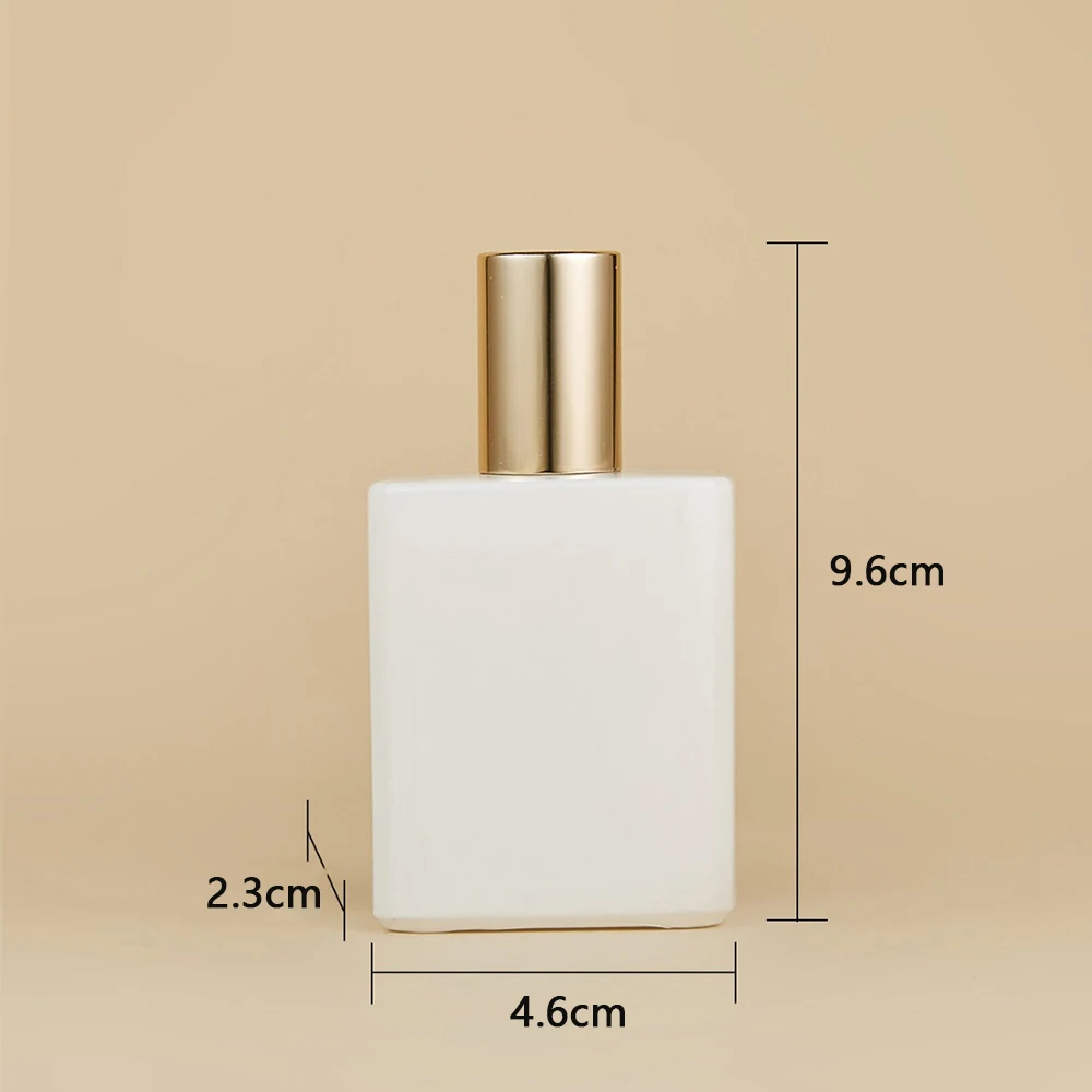 30ml Screw Black White Square Glass Spray Perfume Bottle Cosmetic Packaging Empty Bottles Can Be Filled in Perfume Bottles