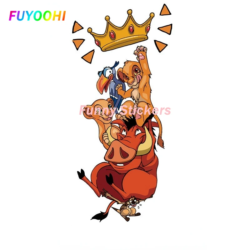 FUYOOHI Exterior/Protection Fashion Stickers  Fashion Anime Simba King Lion Car Sticker Decal Decor Motorcycle PVC Stickers