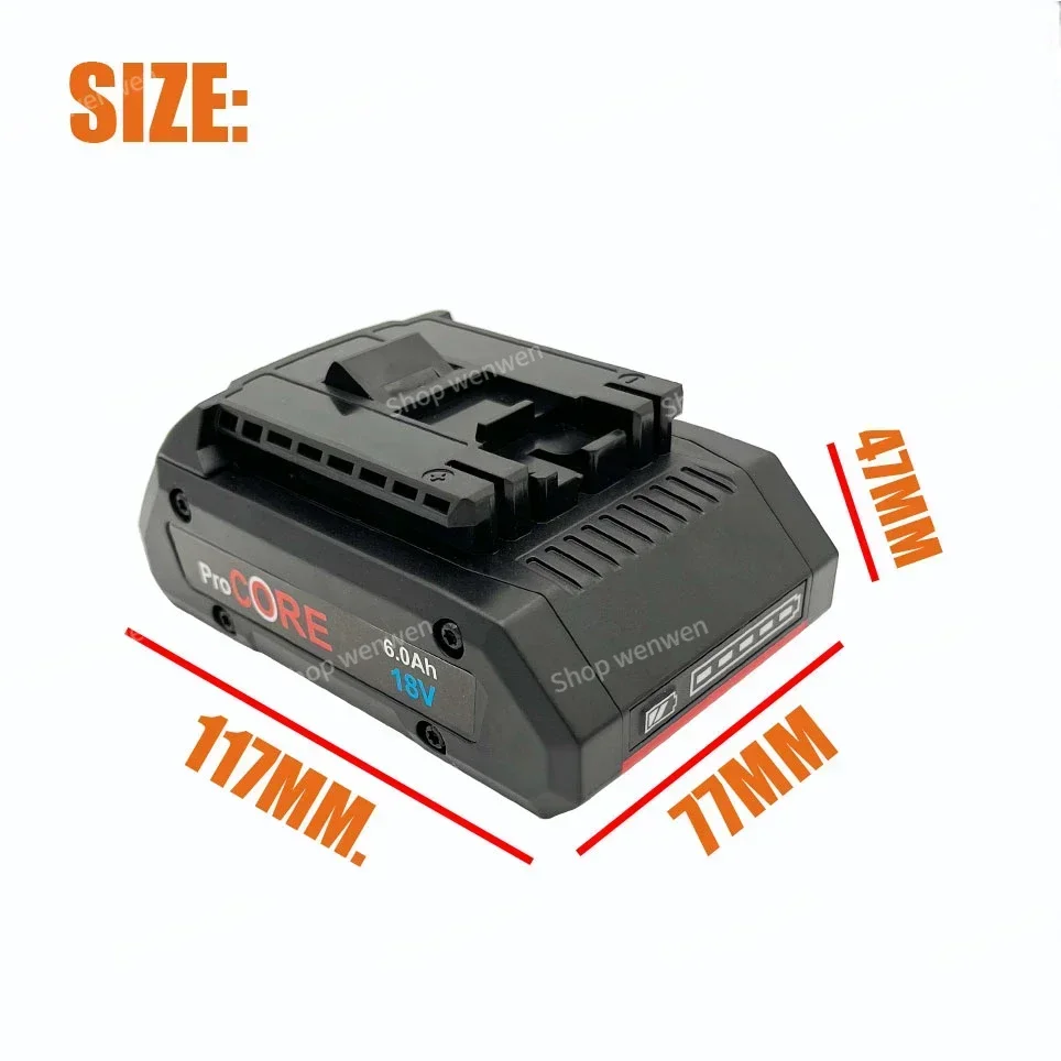 For Bosch 18V 6.0AH ProCORE Replacement Battery for Bosch Professional System Cordless Tools BAT609 BAT618 GBA18V80 21700 Cell