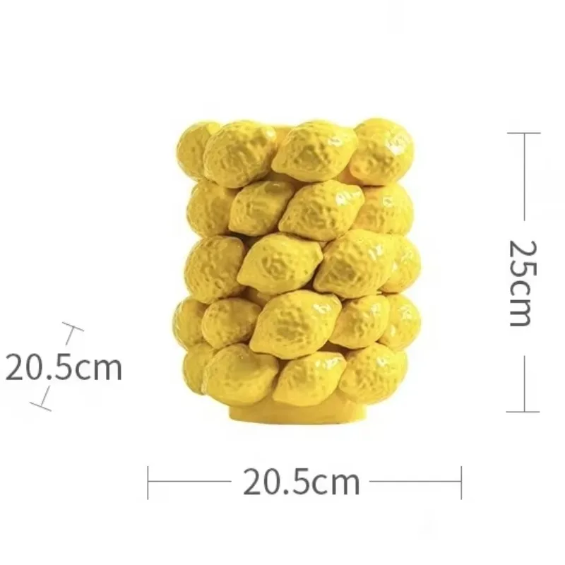 

Lemon Shaped Modern Unique Decorative Art Ceramic Vase Desktop Decoration Holiday Gift