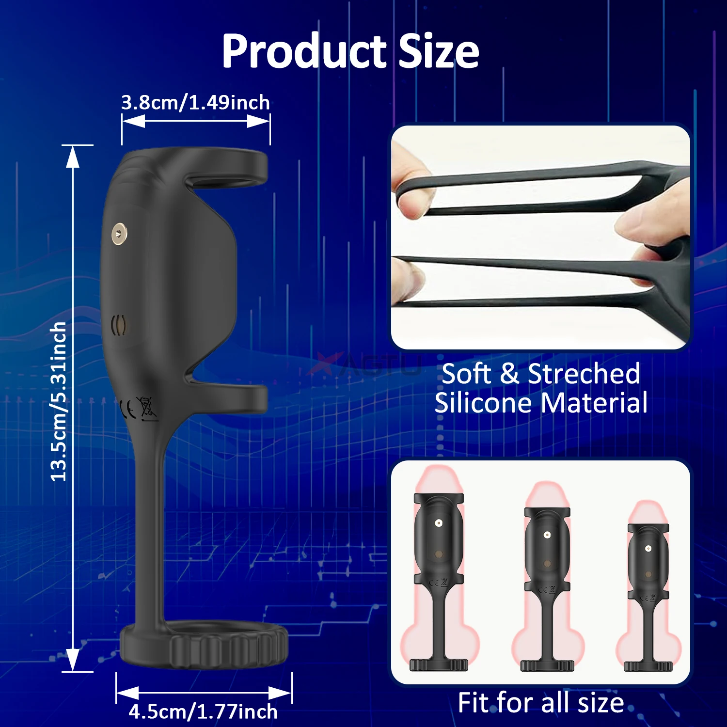 تهتز حلقة القضيب للرجال تأخير القذف خاتم الديك ذكر القضيب مدلك البظر G بقعة تحفيز الجنس لعب للأزواج