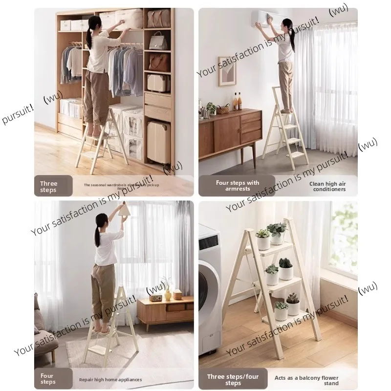 Foldable 2/3/4 Step Ladder Lightweight Step Stool, Non-slip Compact Safety Footrest for Home Car Wash