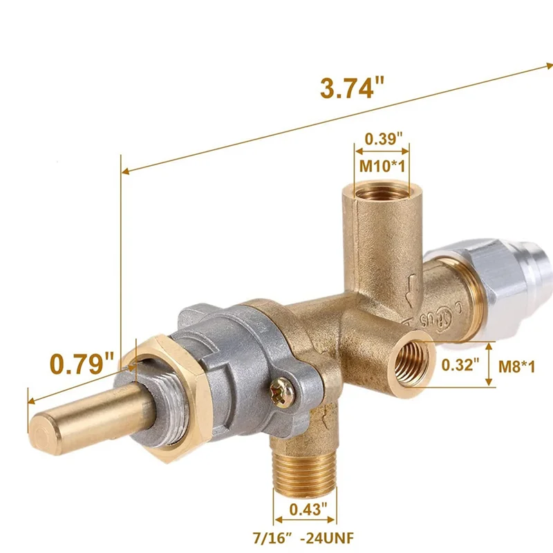 Gas Patio Heater Control Valve Thermocouple Sensor Dump Switch Knob Propane Lpg Fire Pit Control Safety Pilot Port Set