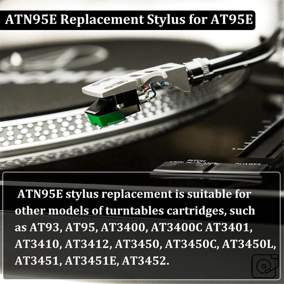Aguja de disco de diamante ATN95E, aguja de repuesto para tocadiscos de AT-LP120-USB Audio-Technica