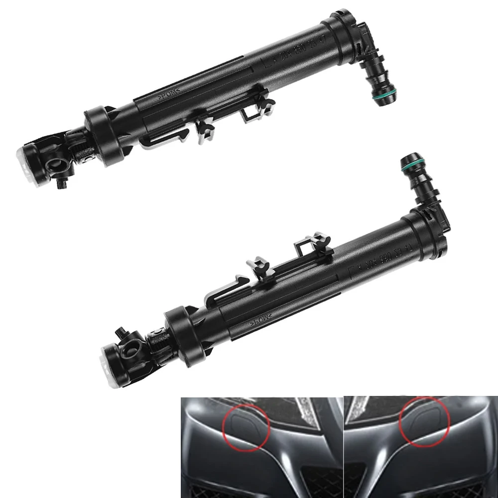 2pcs Headlight Washer Nozzles Left Right For Mercedes-Benz GLK250 GLK300 GLK350 X204 2013-2015 A2048602347 A2048602447