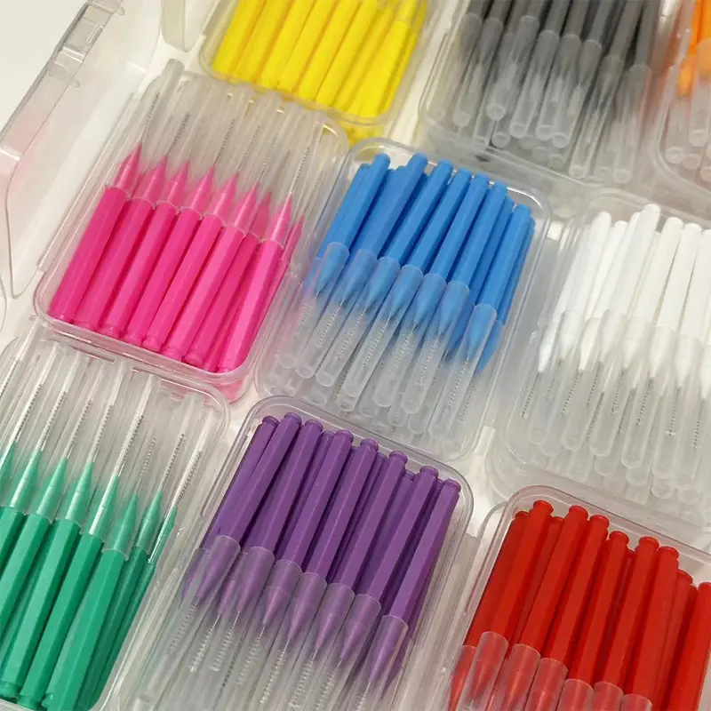 30/80/150/160Pcs I-type push pull interdental brush 0.6-1.5Mm Cleaning Between Teeth Oral Care Orthodontic I Shape Tooth Floss - Image 6